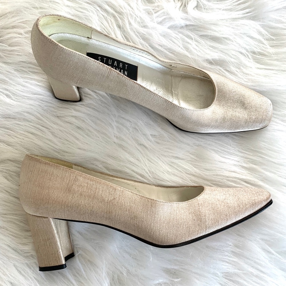 Vintage Stuart Weitzman Iridescent Square Toe Heel - image 3